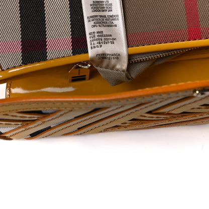 Burberry Patent Lilford Check Crossbody Bag Yellow 8 of 17