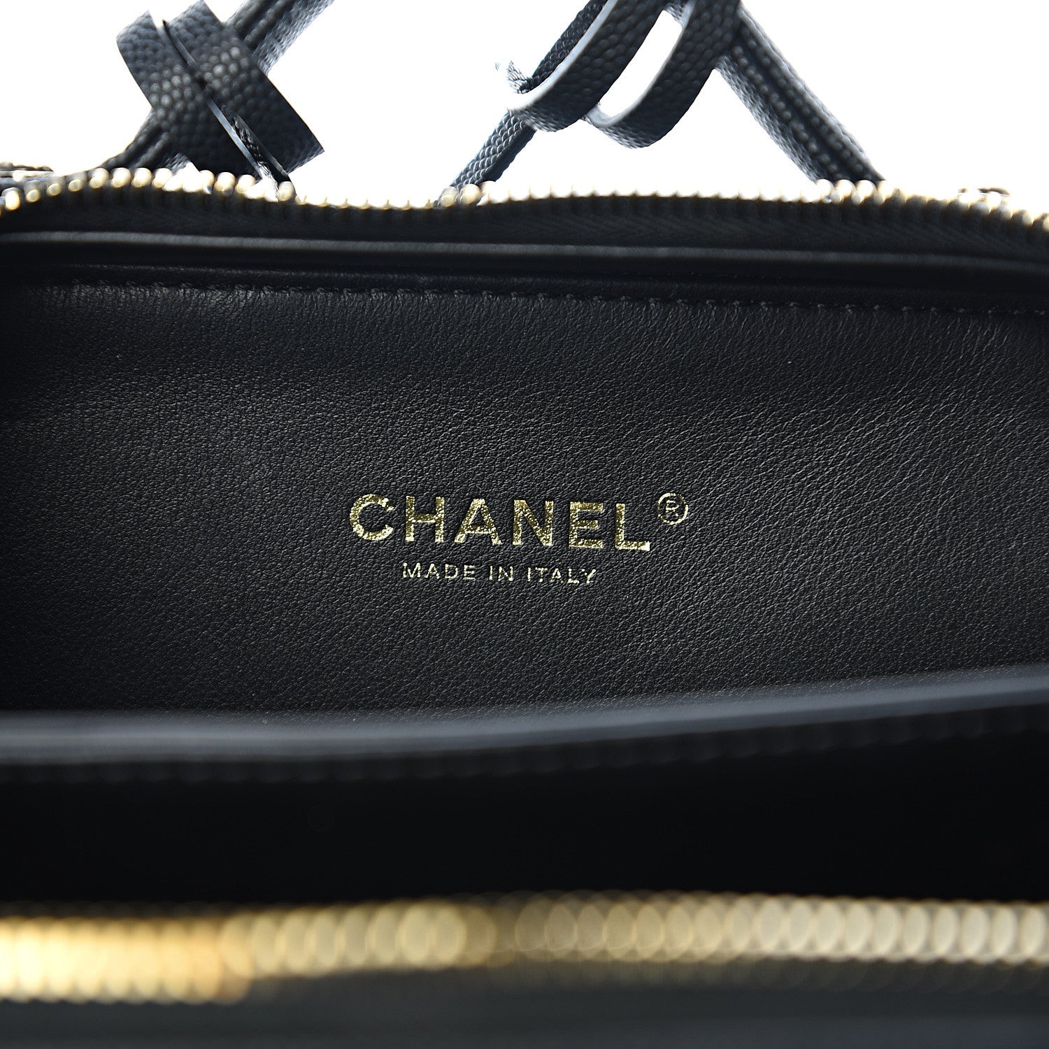 Chanel Caviar Quilted Small CC Filigree Vanity Case Black 5 of 9
