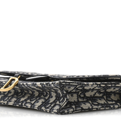 Christian Dior Oblique Saddle Chain Pouch Blue 9 of 10