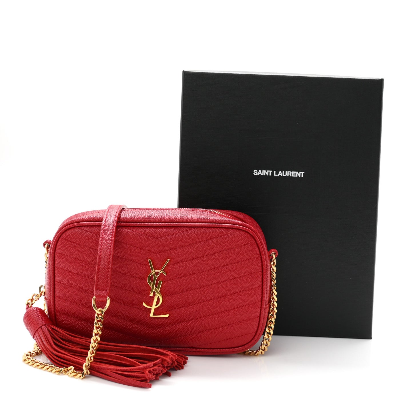 Grain De Poudre Matelasse Monogram Mini Lou Camera Bag Eros Red