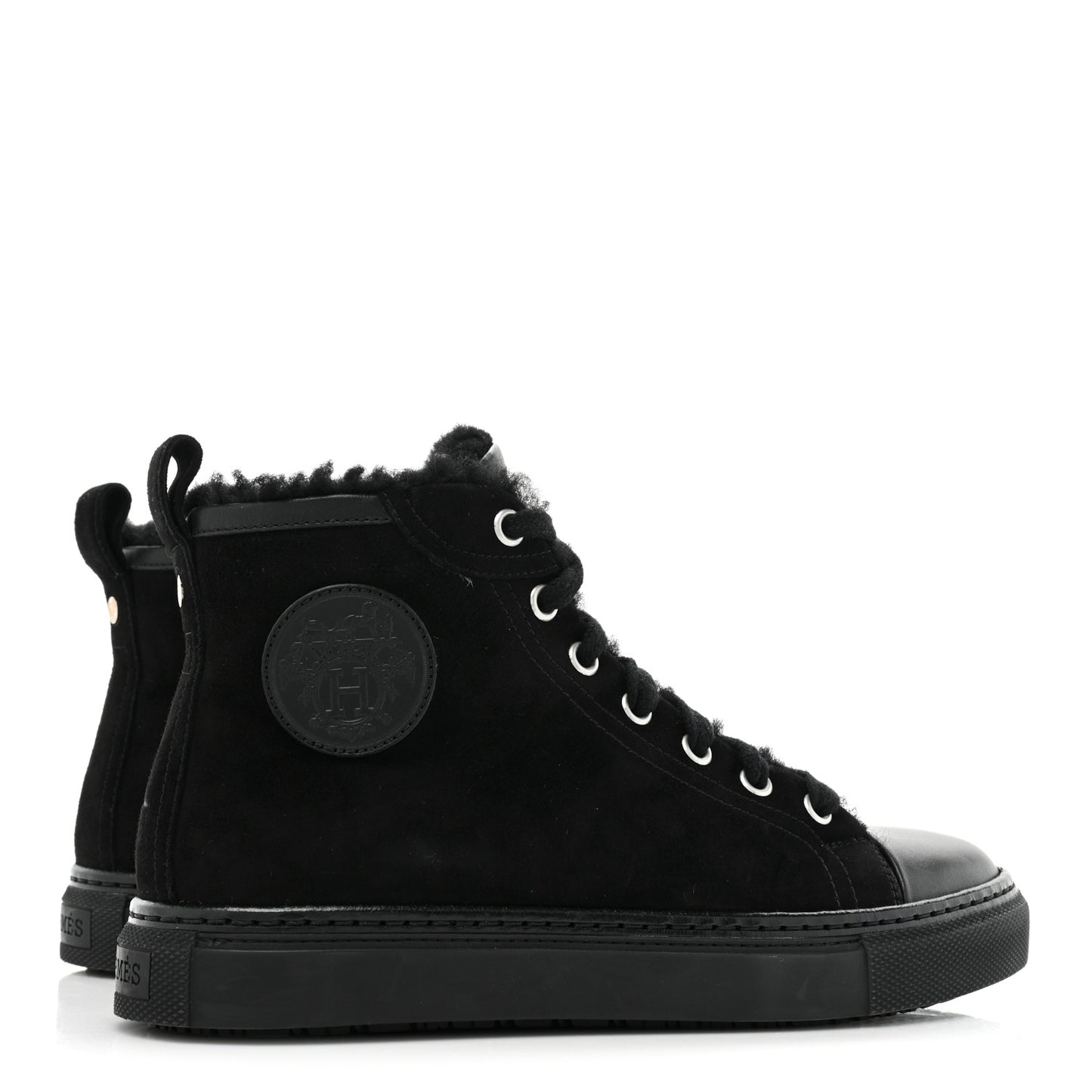 Suede Shearling Womens Jimmy High Top Sneakers 35 Black