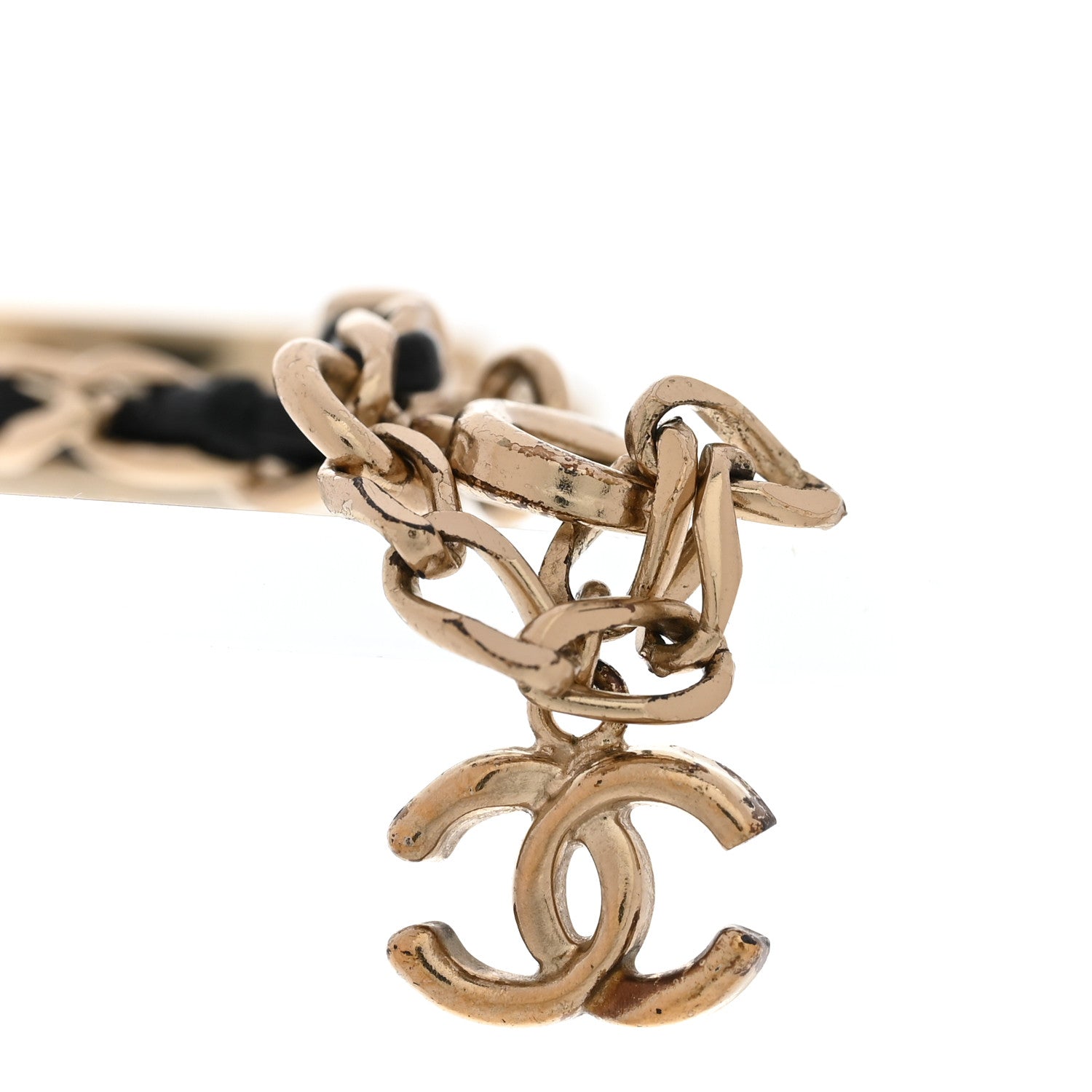 Chanel Metal Lambskin Crystal Sergeant Chanel Bracelet Gold 5 of 5