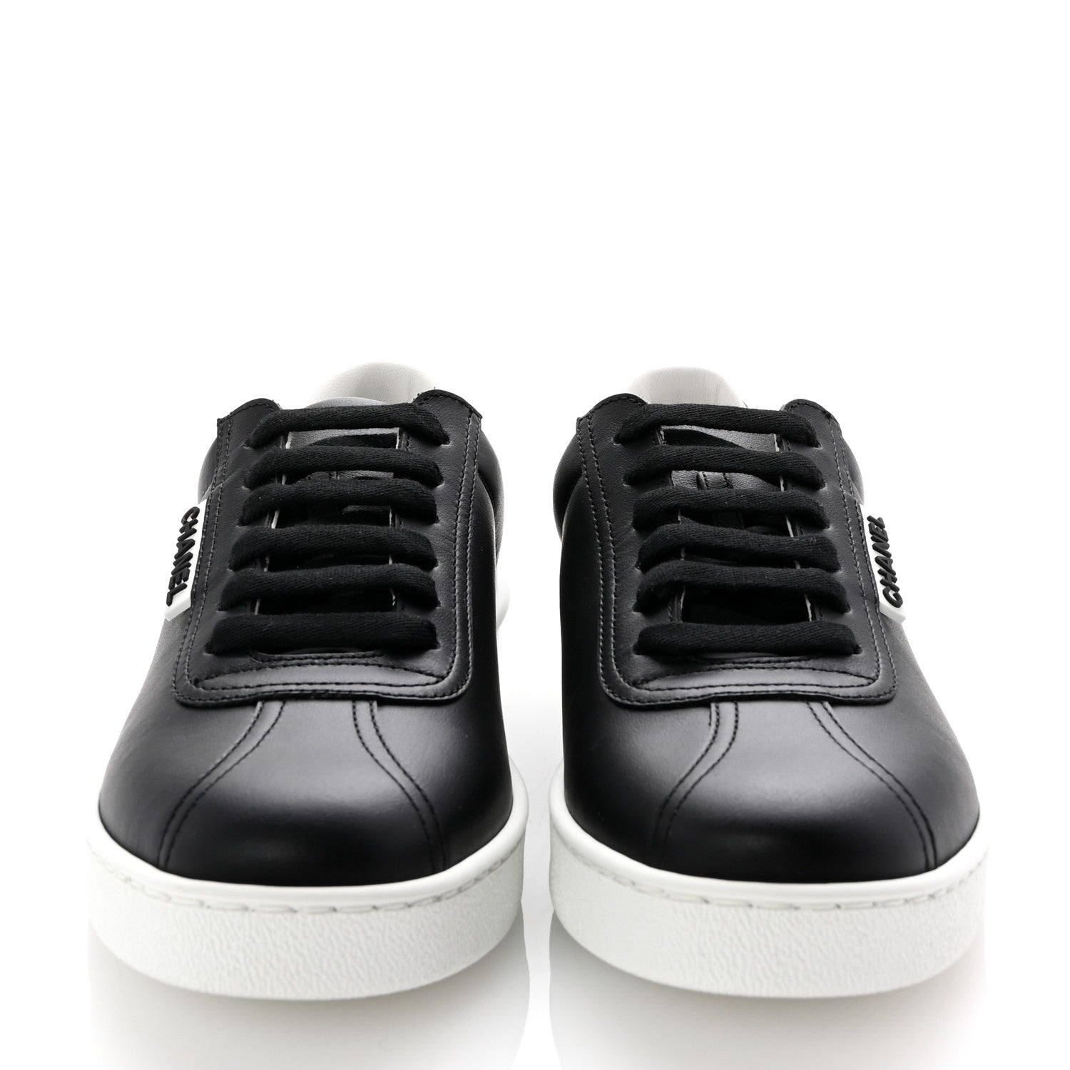Chanel Calfskin CC Womens Sneakers 35.5 Black 3 of 10