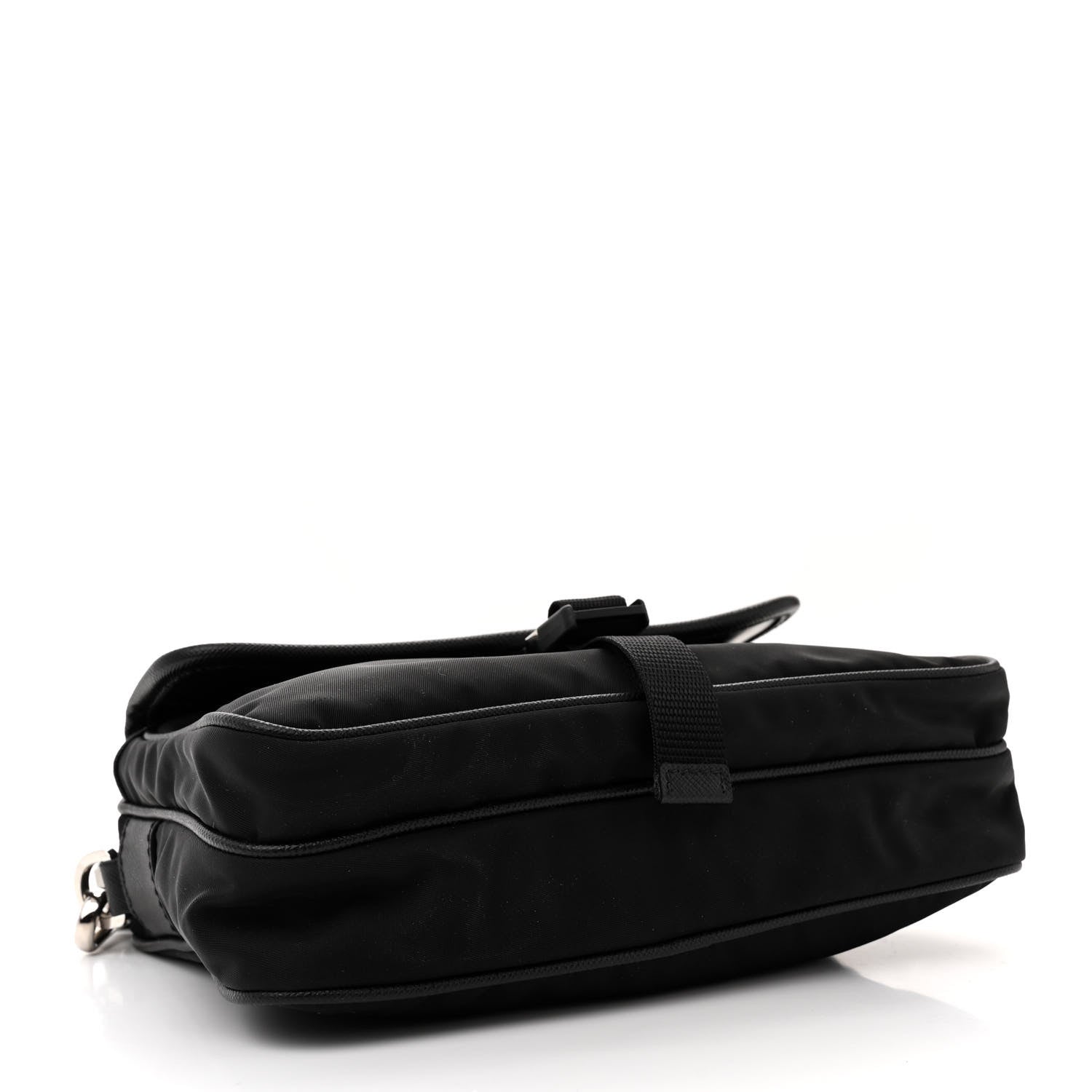 Prada Re-Nylon Saffiano Pocket Single Snap Buckle Shoulder Bag Black 4 of 9