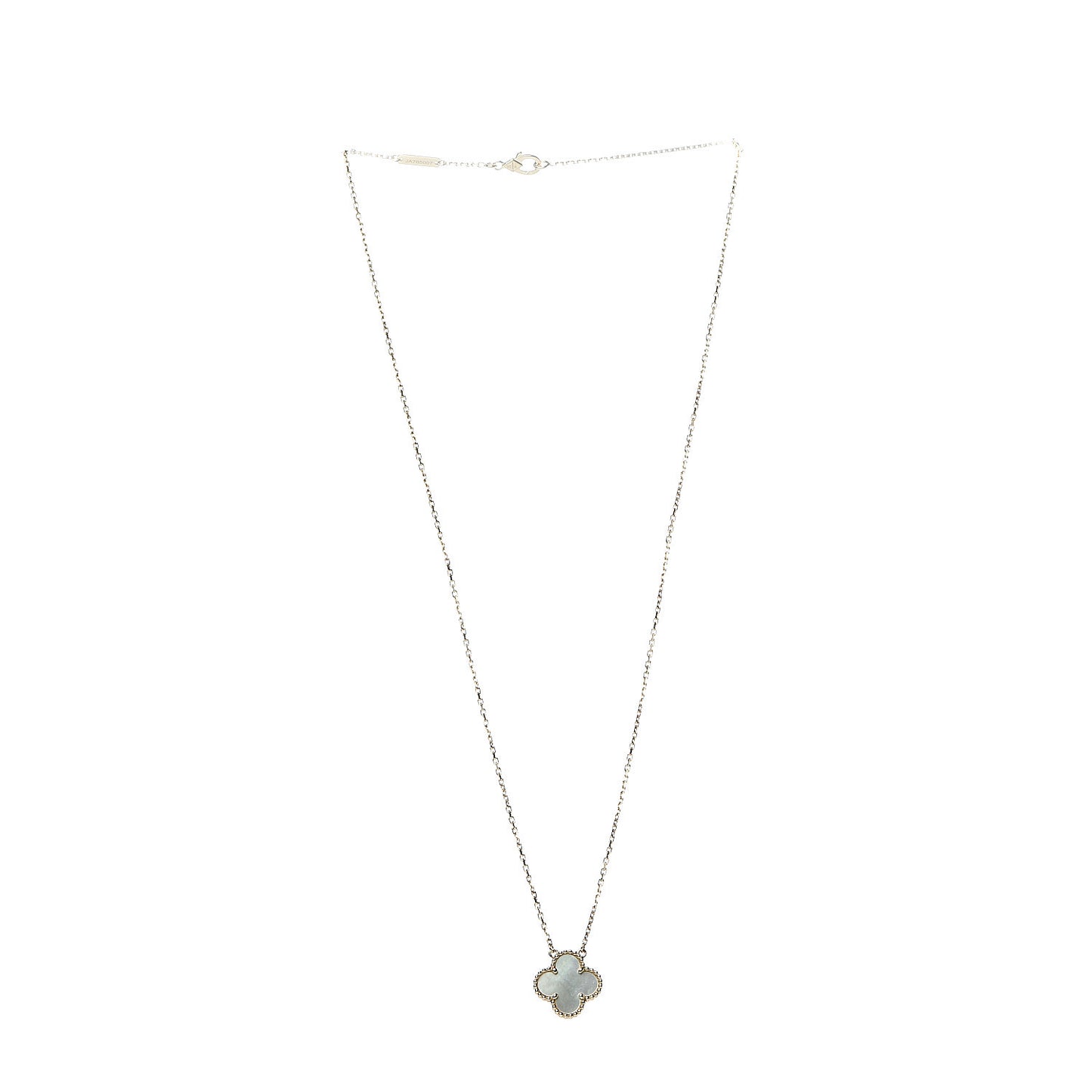 18K Yellow Gold Mother of Pearl Vintage Alhambra Pendant Necklace