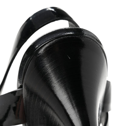Saint Laurent Patent Tribute 105 Platform Sandals 38 Black 10 of 11