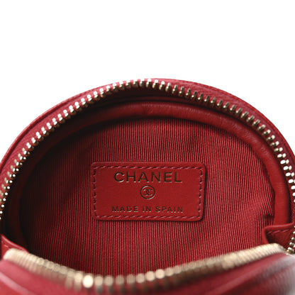 Chanel Caviar Quilted Zip Around Classic Coin Purse Red 6 of 8