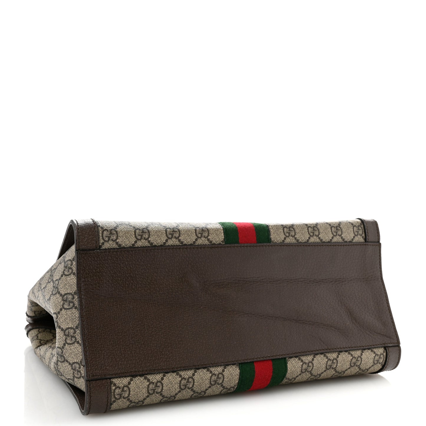 GG Supreme Monogram Web Medium Ophidia Tote Bag Brown