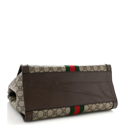 Gucci GG Supreme Monogram Web Medium Ophidia Tote Bag Brown 4 of 13