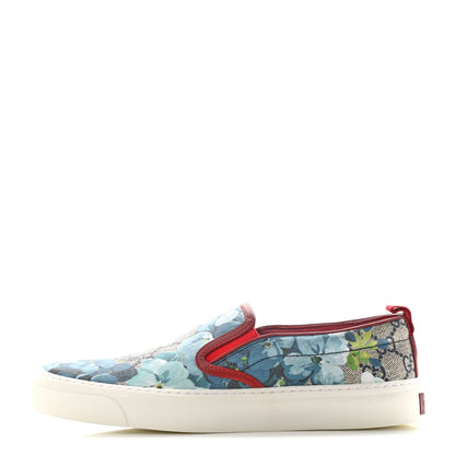 Gucci GG Supreme Monogram Blooms Womens Slip On Sneakers 37 Beige Blue Navy Red 1 of 8