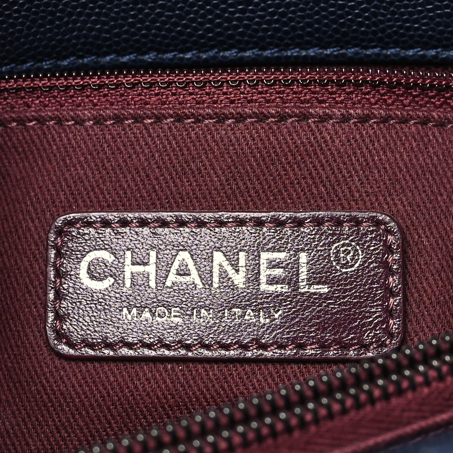 Caviar Quilted Small Coco Handle Flap Navy