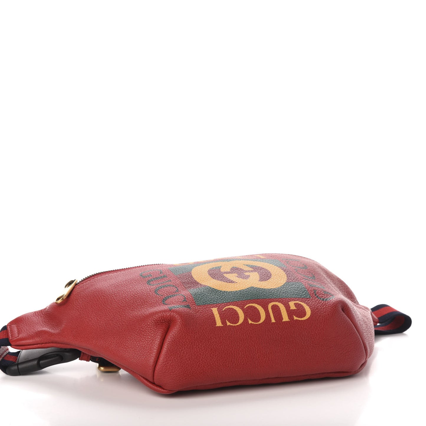 Grained Calfskin Logo Belt Bag Hibiscus Red
