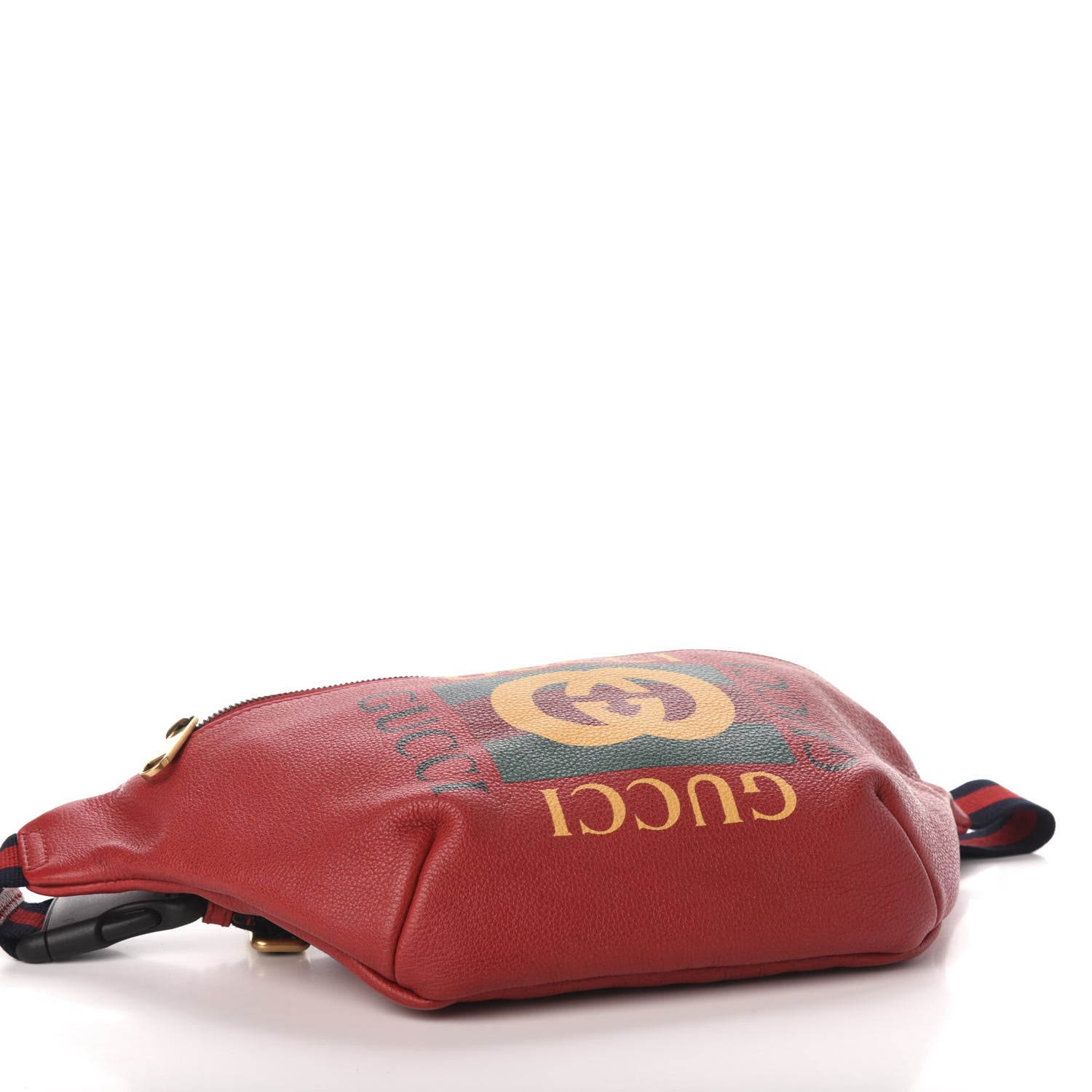 Gucci Grained Calfskin Logo Belt Bag Hibiscus Red 4 of 10