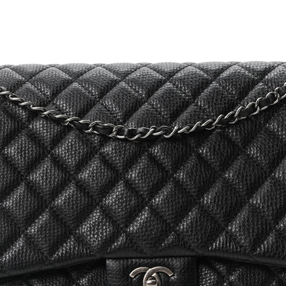 Chanel Calfskin Quilted Small XXL Travel Flap Bag Black 7 of 9