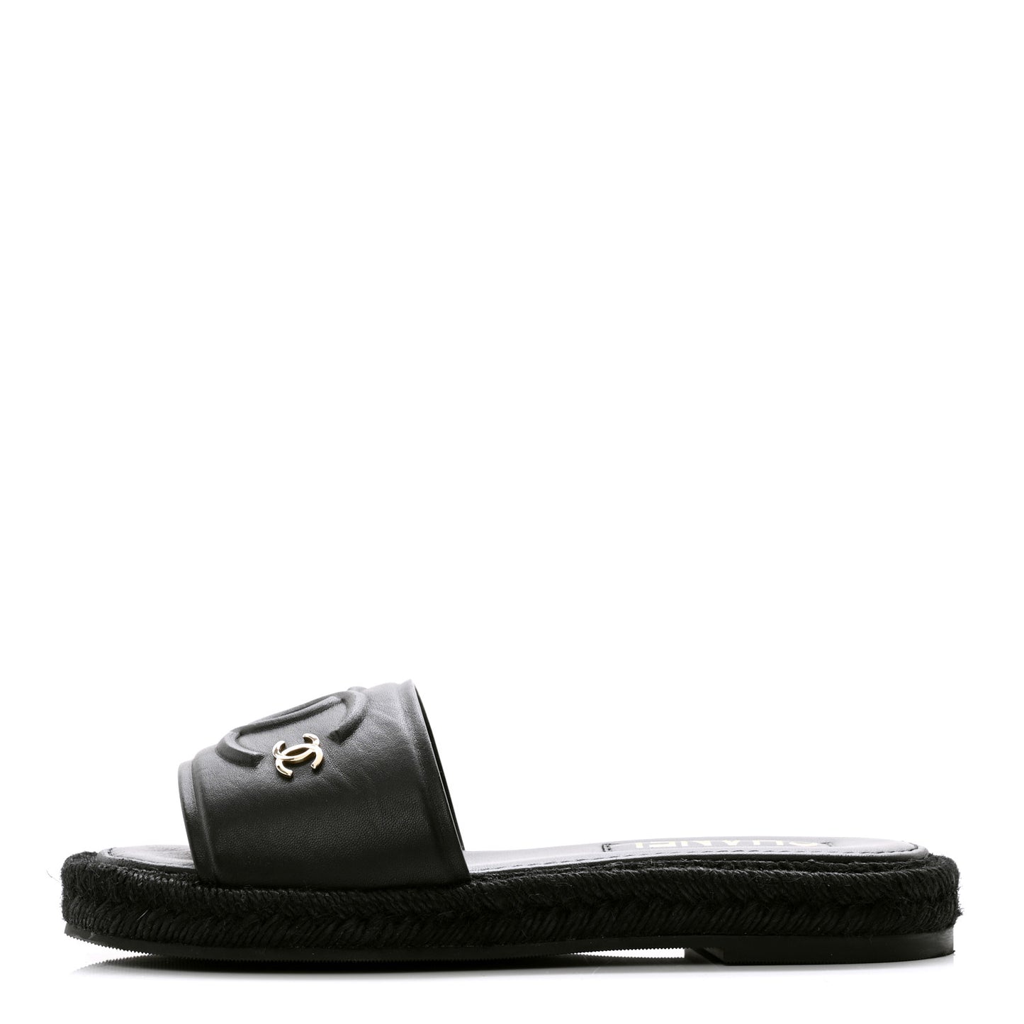 Lambskin Espadrille Mule Sandals 37 Black
