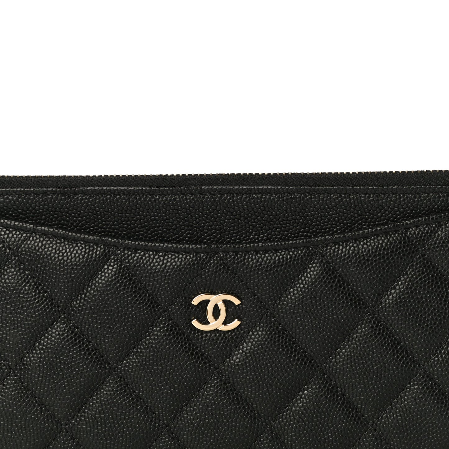 Caviar Quilted Classic Zip Pouch Black