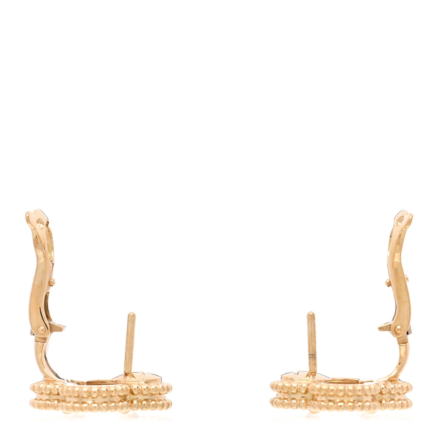 18K Yellow Gold Mother of Pearl Vintage Alhambra Earrings