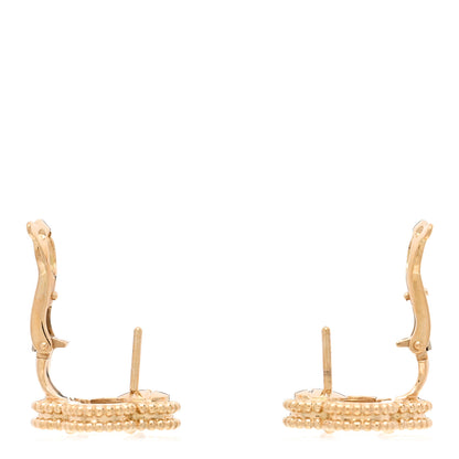 Van Cleef & Arpels 18K Yellow Gold Mother of Pearl Vintage Alhambra Earrings 3 of 5