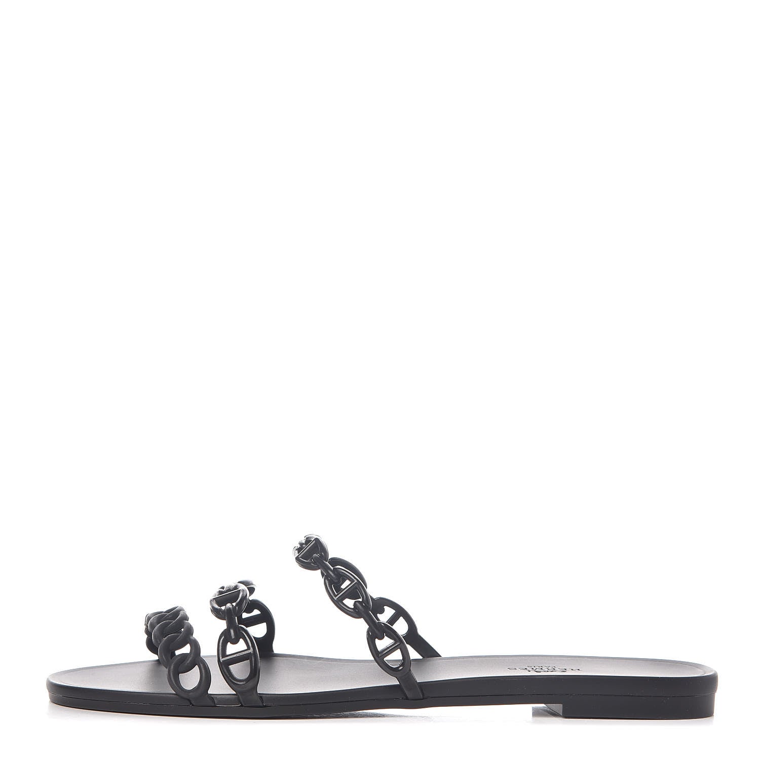 Hermes Rubber Chaine d'Ancre Rivage Sandals 41 Black 1 of 8