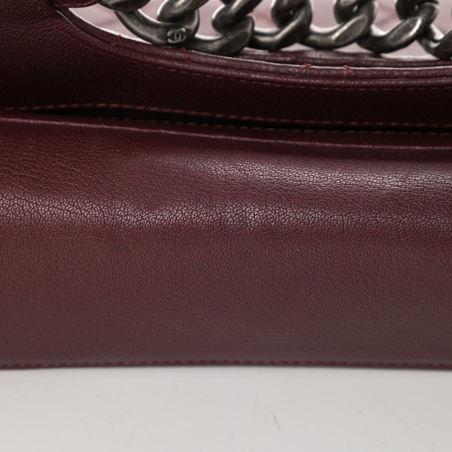 Goatskin Quilted Large Perfect Edge Flap Burgundy