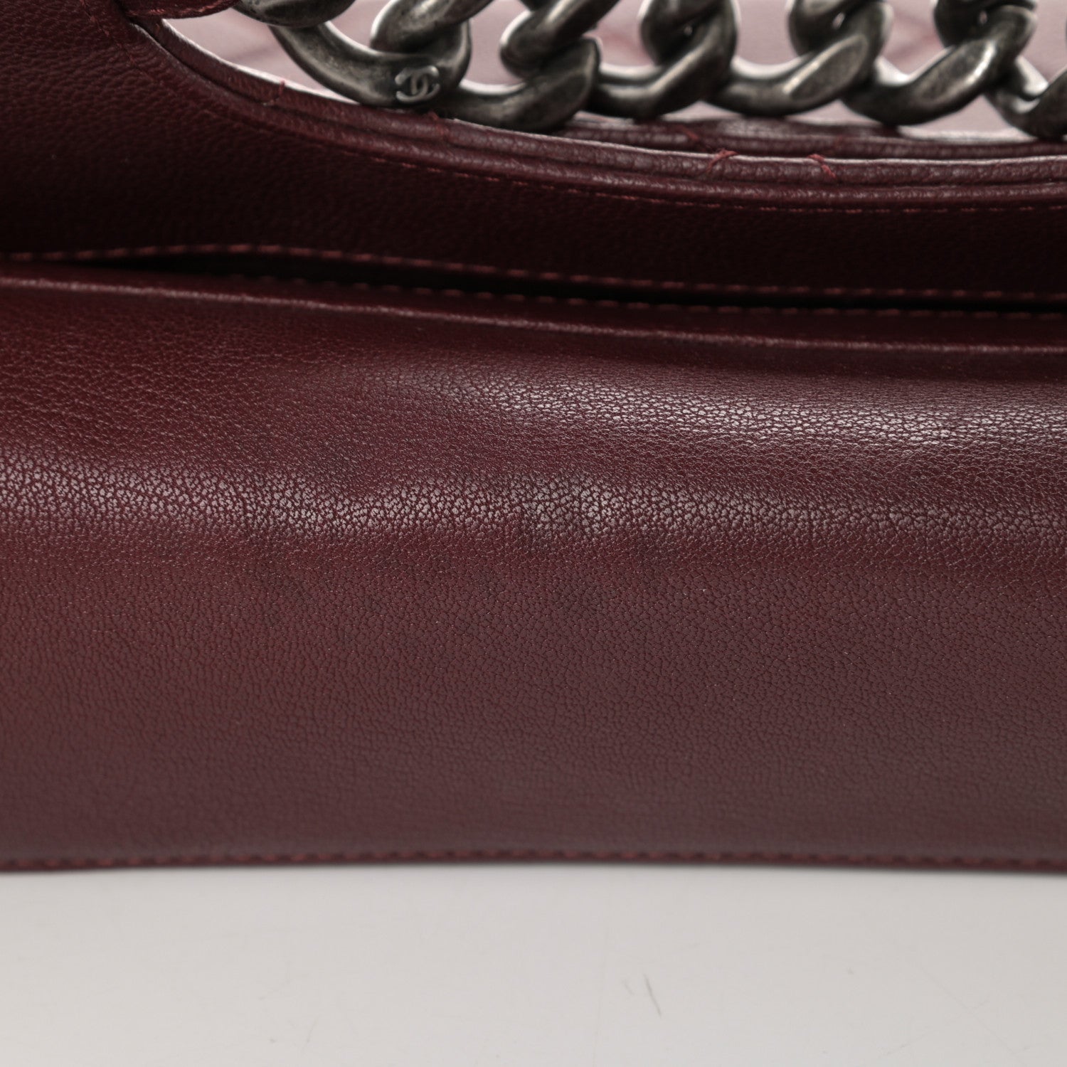 Chanel Goatskin Quilted Large Perfect Edge Flap Burgundy 14 of 14