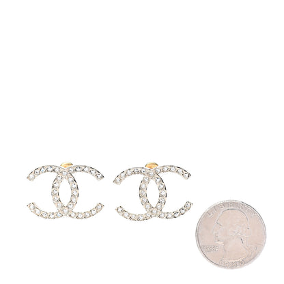 Chanel Baguette Crystal High Society CC Earrings Gold 2 of 5
