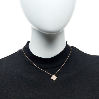 Van Cleef & Arpels 18K Rose Gold Diamond Vintage Alhambra Pendant Necklace 2 of 6