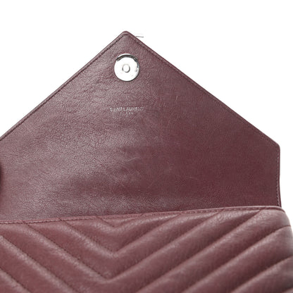 Saint Laurent Sheepskin Matelasse Chevron Monogram Medium College Bag Rouge Legion 14 of 14