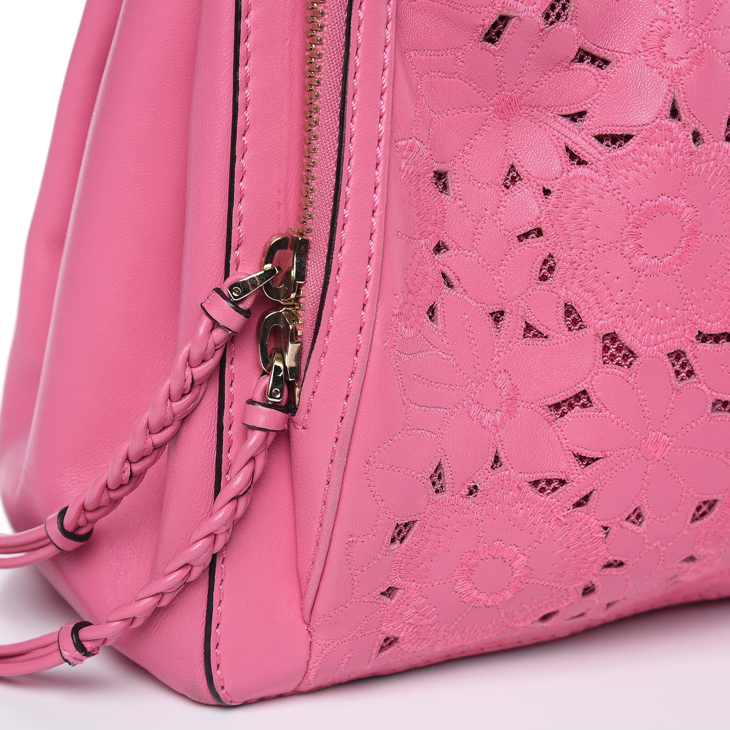 Valentino Garavani Vitello Lace Demetra Satchel Pink 17 of 17