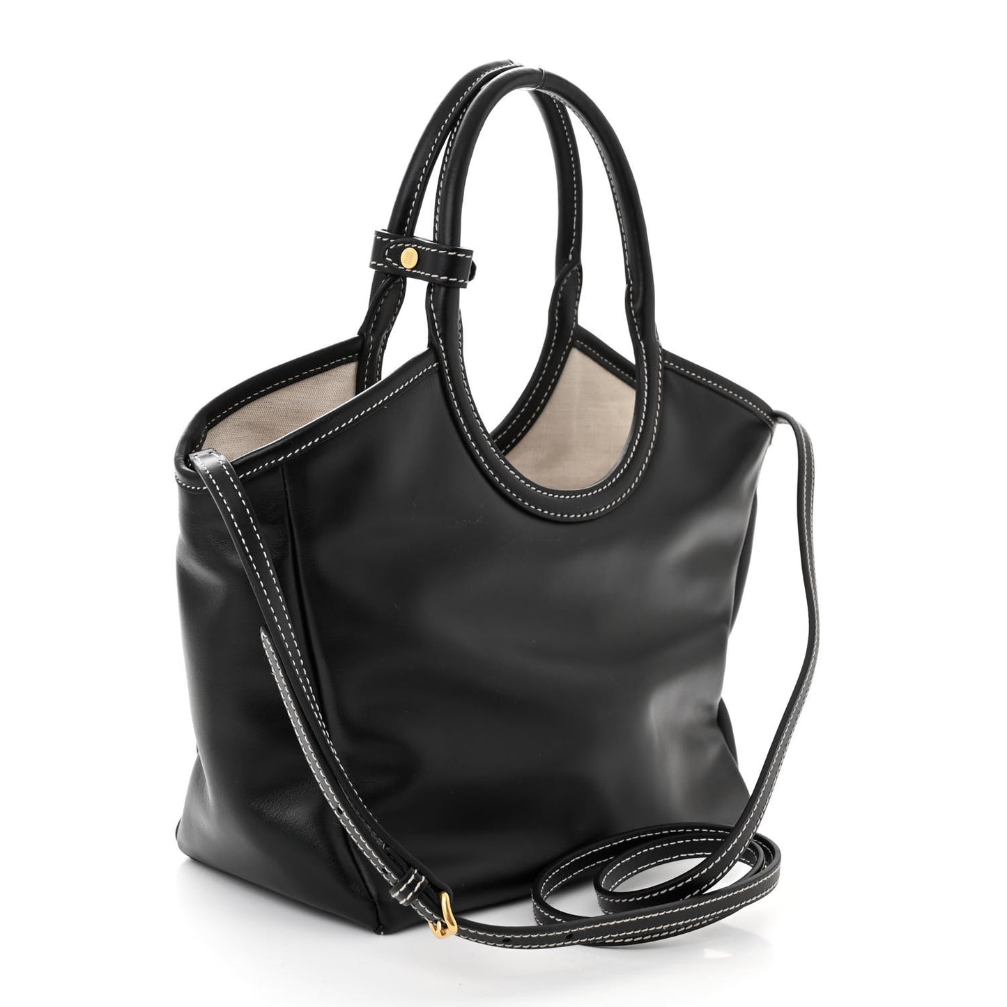 Soft Calf Softy Small Ivy Tote Bag Black