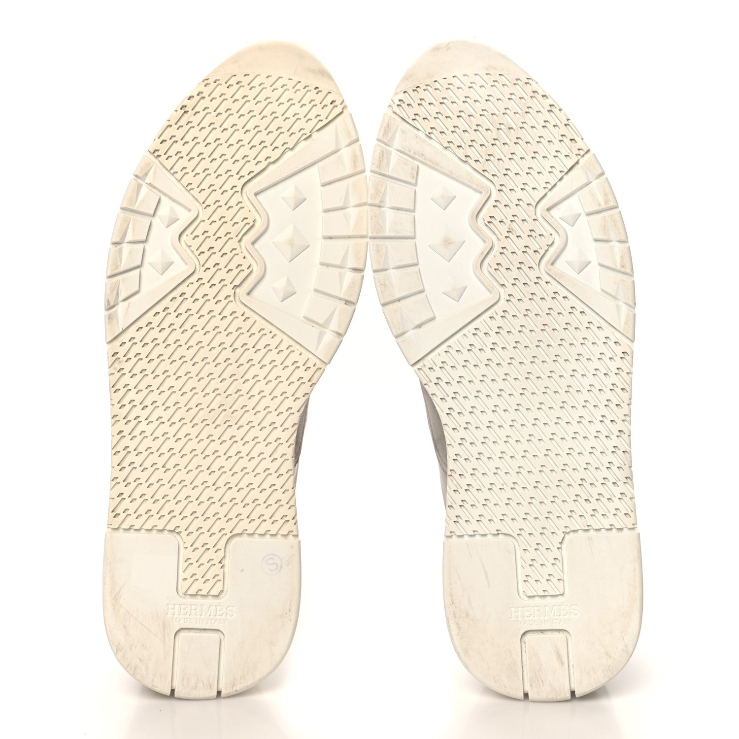 Hermes Suede Goatskin Mens Trail Sneakers 44.5 Gris White 6 of 9