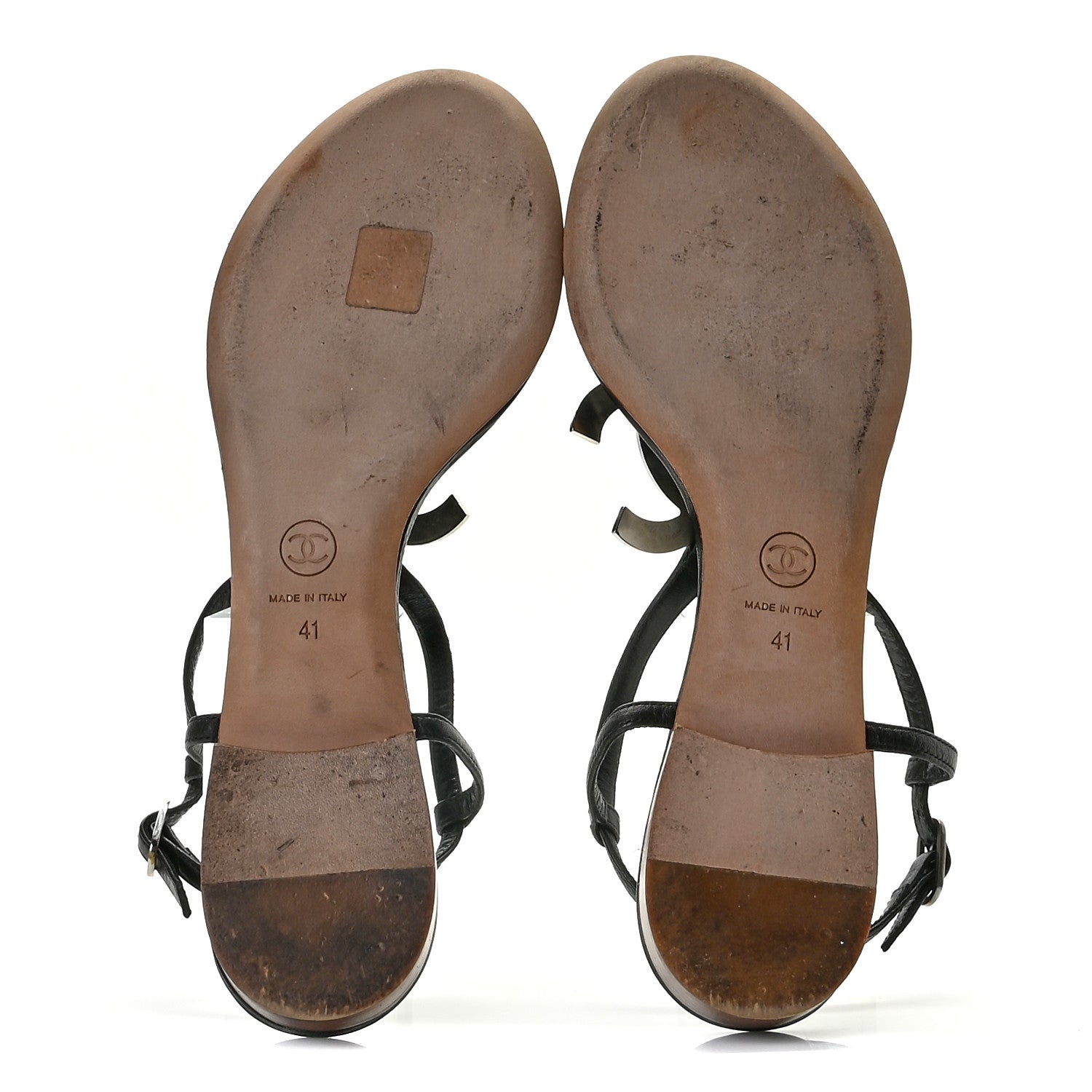 Chanel Lambskin CC Thong Sandals 41 Black 6 of 14