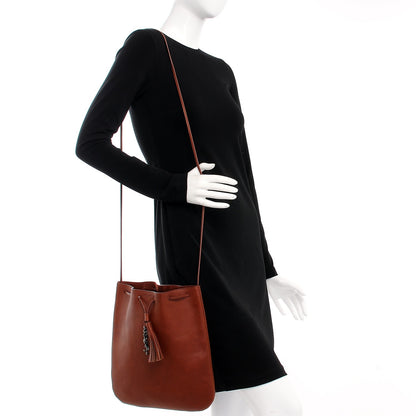 Saint Laurent Calfskin Medium Jen Flat Bucket Bag Brown 2 of 7