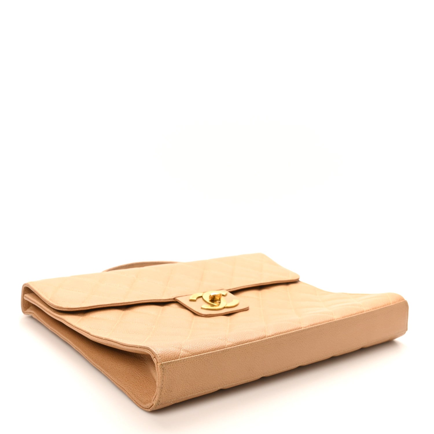 Chanel Caviar Quilted Briefcase Laptop Bag Beige 4 of 12