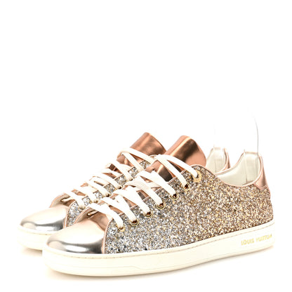 Louis Vuitton Metallic Glitter Frontrow Sneakers 37 Rose Gold 4 of 9