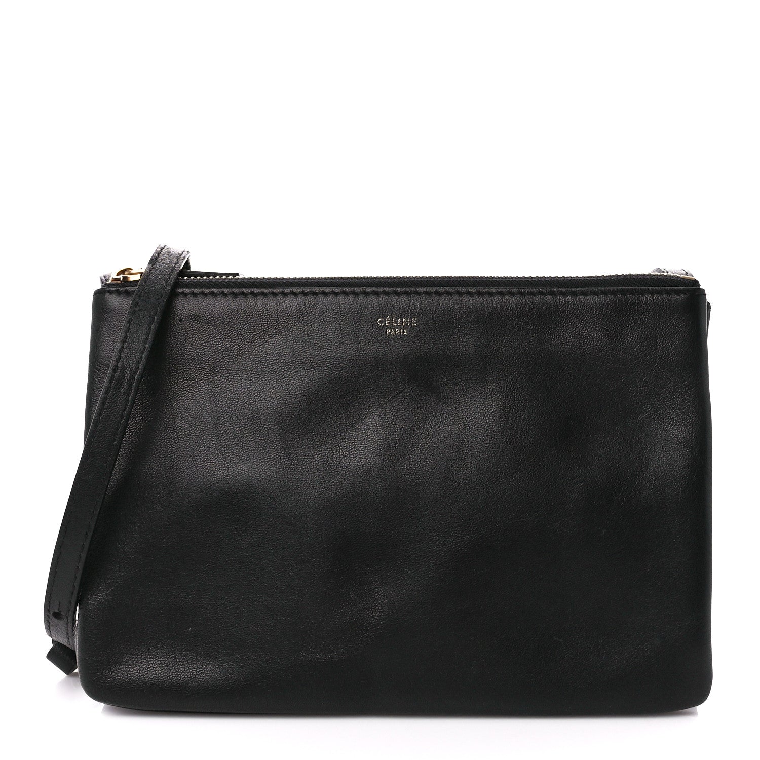 Celine Lambskin Small Trio Crossbody Bag Black 1 of 12