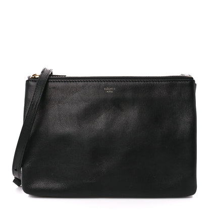 Celine Lambskin Small Trio Crossbody Bag Black 1 of 12