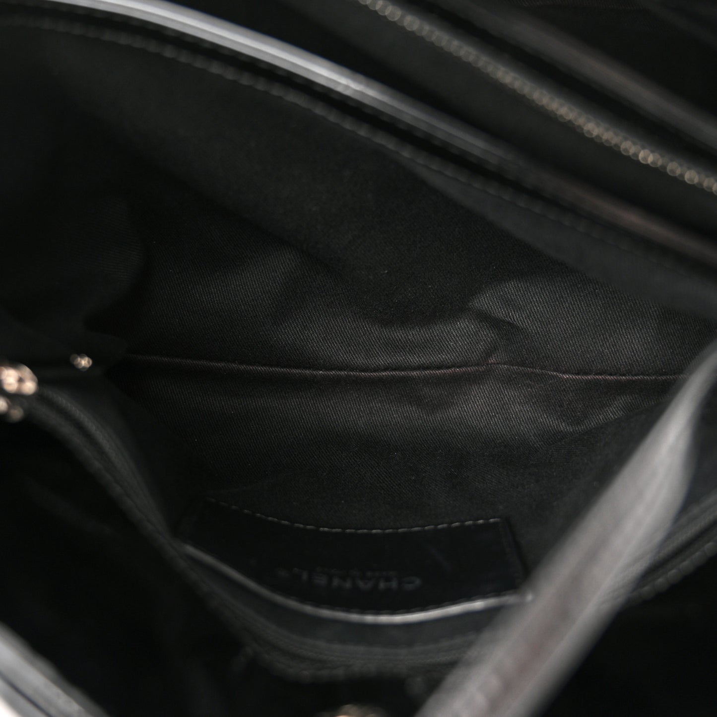 Patent Quilted Large Just Mademoiselle Bowling Bag Black
