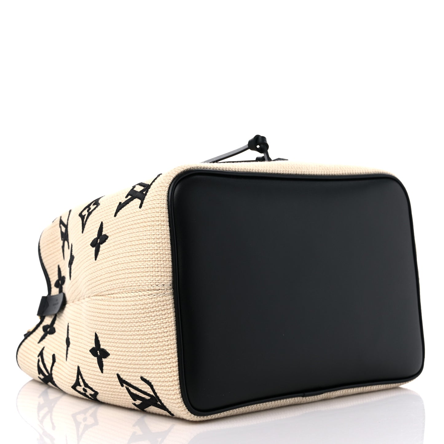 Cotton Monogram Embroidered Neonoe MM Beige Black