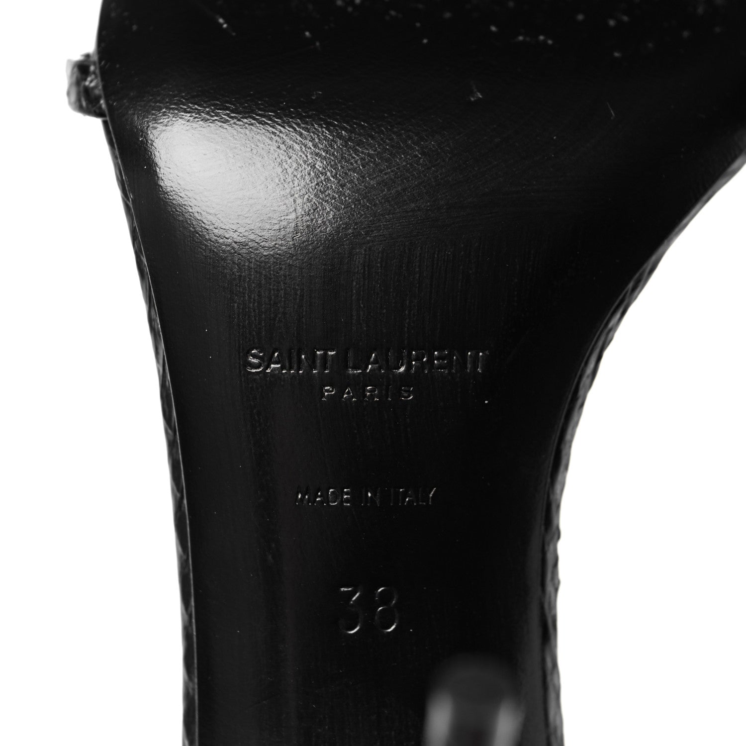 Saint Laurent Ayers Laquer Chain Sunset 95 Pumps 38 Black 8 of 13