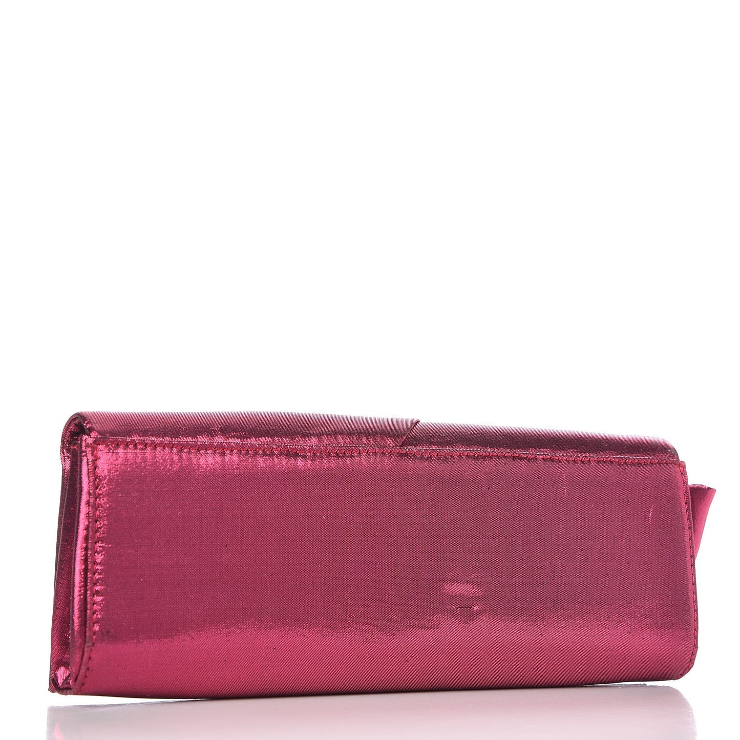 Metallic Nylon Aionoeud Bow Clutch Pink