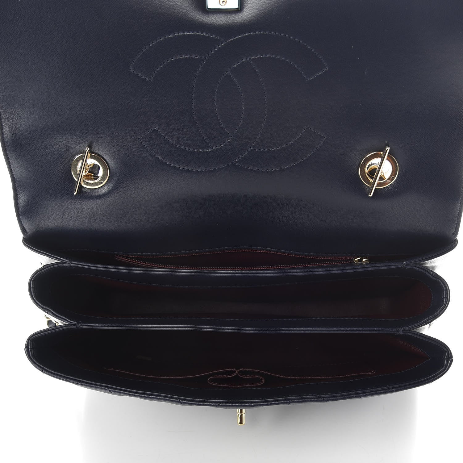 Chanel Lambskin Quilted Medium Trendy CC Flap Dual Handle Bag Navy Blue 5 of 10