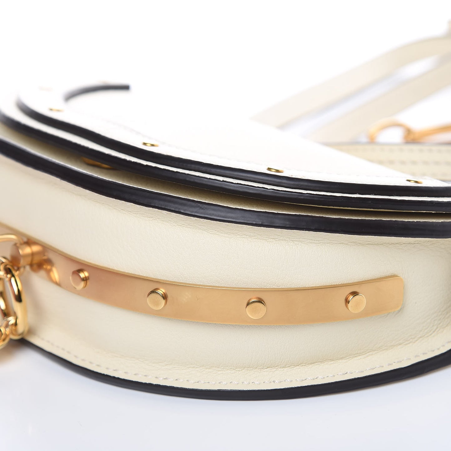 Calfskin Small Nile Bracelet Minaudiere Bag Off White