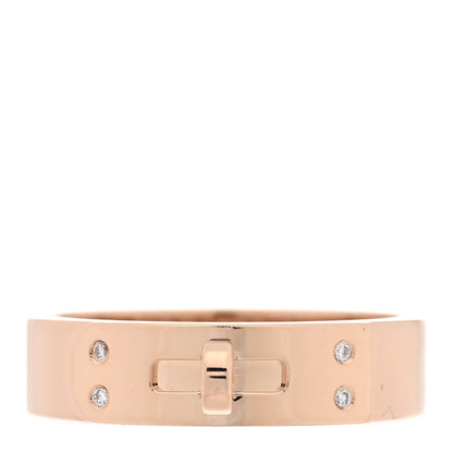 Hermes 18K Rose Gold Diamond PM Kelly Ring 54 7 1 of 4