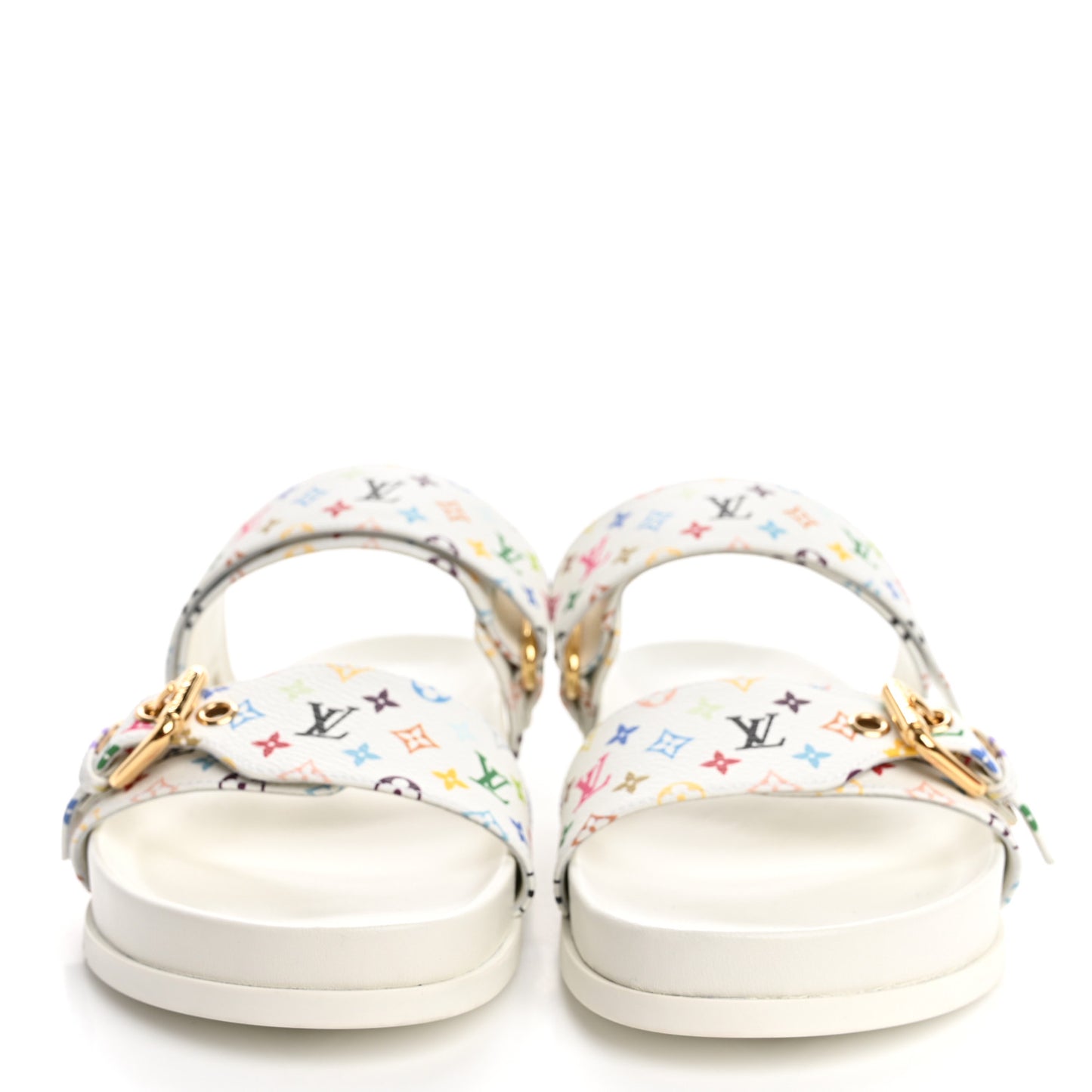 LV X TM Monogram Multicolor Bom Dia Comfort Mule Sandals 40 White