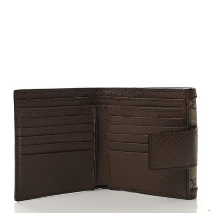 Gucci GG Supreme Monogram Web Ophidia French Flap Wallet Beige New Acero 6 of 8