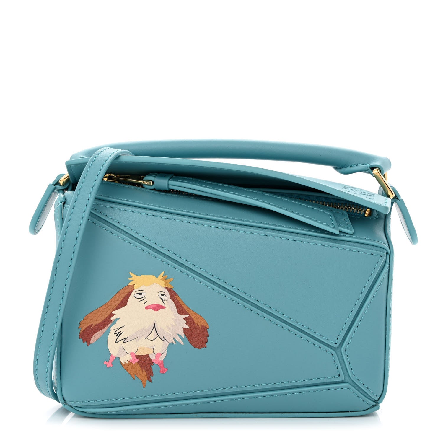Loewe X HOWL'S MOVING CASTLE Satin Calfskin Heen Mini Puzzle Bag Light Blue 1 of 10