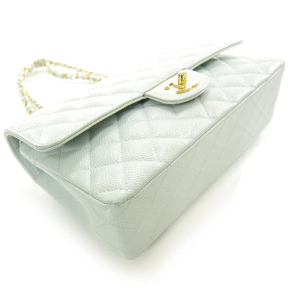 Chanel Caviar Medium Double Flap Light Blue 5 of 12