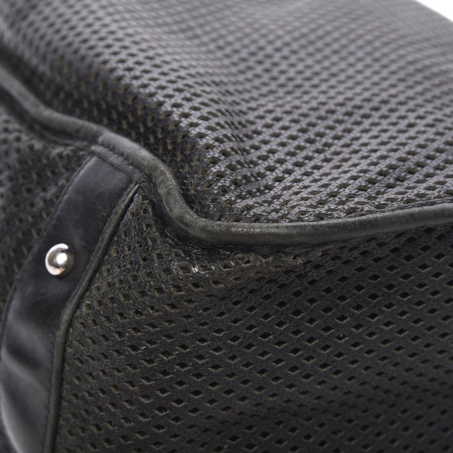 Calfskin Perforated Up In The Air Tote Black