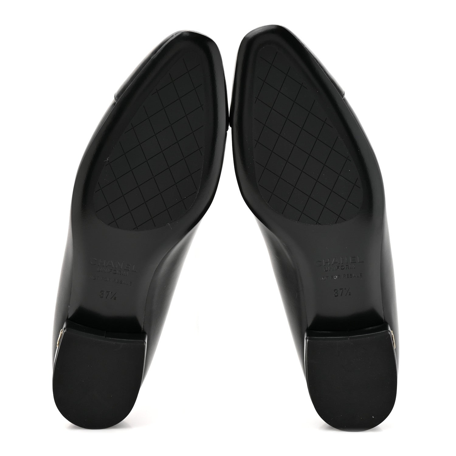 Chanel Lambskin Cap Toe CC Uniform Ballerina Flats 37.5 Black 6 of 10